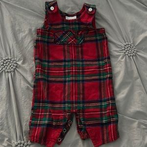 Vineyard Vines plaid holiday baby overalls